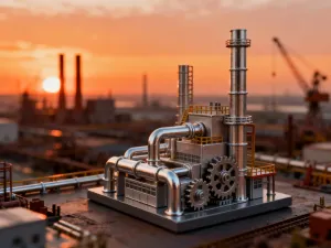 Zbliżenie na precyzyjny ślimak wtryskarki z widocznymi detalami konstrukcyjnymi i metaliczną fakturą stali.